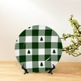 thumbnail image 6 of Gaeub Green White Lumberjack Plaid Print Ceramic Plate,Dinner Plates,Bone China Decorative Plates with Display Stand,Art Ceramic Ornaments for Wall Hanging Decoration-10in, 6 of 6