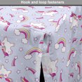 thumbnail image 4 of Unicorn Party Dog Crate Cover, Pattern of Magic Horse Rainbow Clouds and Stars, Easy to Use Pet Kennel Cover for Medium Large Dogs, 35" x 23" x 27", Pale Ceil Blue Multicolor, by Ambesonne, 4 of 6