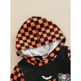 thumbnail image 5 of Bagilaanoe Newborn Baby Boy Girl Halloween Jumpsuit Checkerboard Print Long Sleeve Hooded Bodysuit 3M 6M 12M 18M 24M Infant One Piece Rompers, 5 of 7