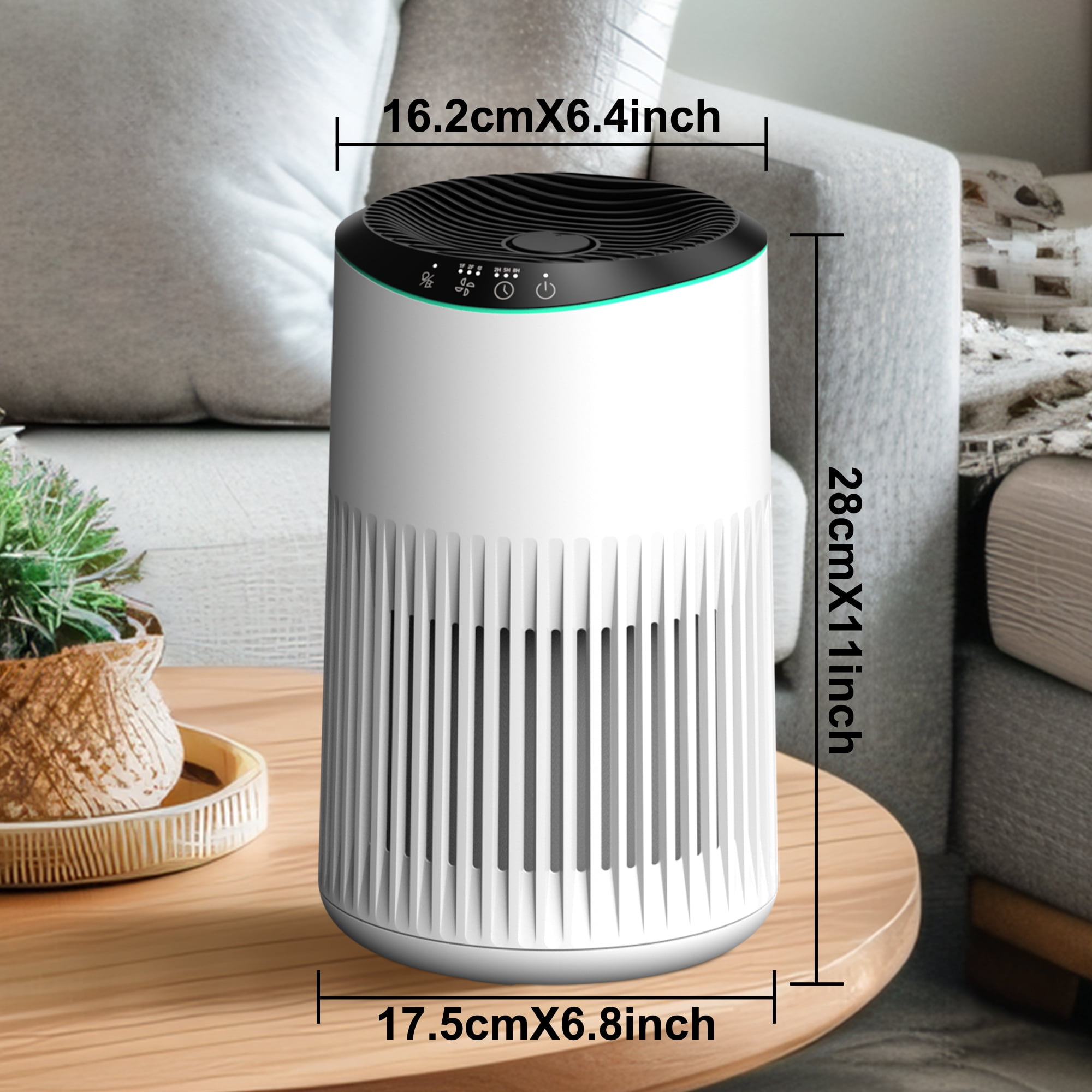 MORENTO Small HEPA Air Purifier with Fragrance Sponge, 22dB Sleep Mode for Bedroom, 225 sqft, White