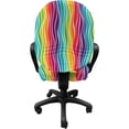 thumbnail image 2 of Rainbow Armchair Pad and Slipcover, Colorful Swirls Vertical Waves Rhythmic Design Cheerful Funky Retro Graphic, 1 Piece Soft Cushion Replacement with Removable Cover, Multicolor, by Ambesonne, 2 of 6