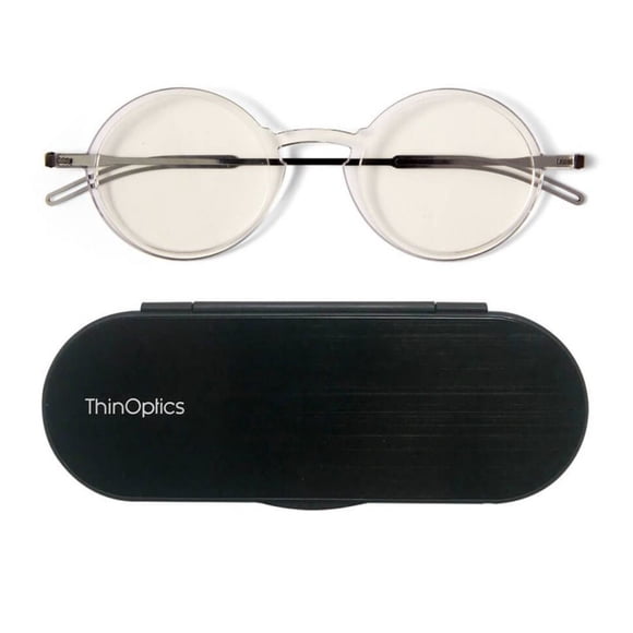ThinOptics FrontPage collection - Manhattan Clear 2.0 Glasses with Milano Black Case