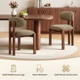thumbnail image 5 of AFO Upholstered Dining Chairs Set of 6, Solid Wood Dining Room Chairs with Ergonomic Padded Backrest, Modern Chenille Side Chair for Kitchen, Dining Room & Café, Camel, 5 of 12