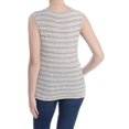 thumbnail image 5 of WILLIAM RAST Womens Ivory Striped Corset Detail Sleeveless Scoop Neck Top M, 5 of 5