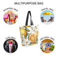 thumbnail image 7 of FORMRS Womens Canvas Tote Bag with Zipper Inner Pocket Shoulder Handbag, Oranges Watercolor, 7 of 7