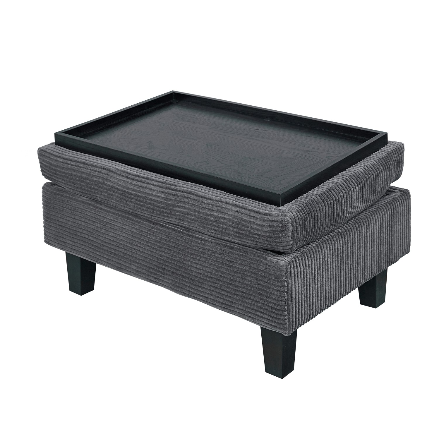 Gewnee Sectional Convertible Sofa U Shaped Modular Couch with Double Movable Tea Table Ottoman Corduroy Oversized Sofa Couch