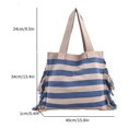 thumbnail image 5 of Bolsos de playa grandes para mujer Bolsos de hombro a rayas Bolso de hombro de tendencia con borlas, 5 of 5