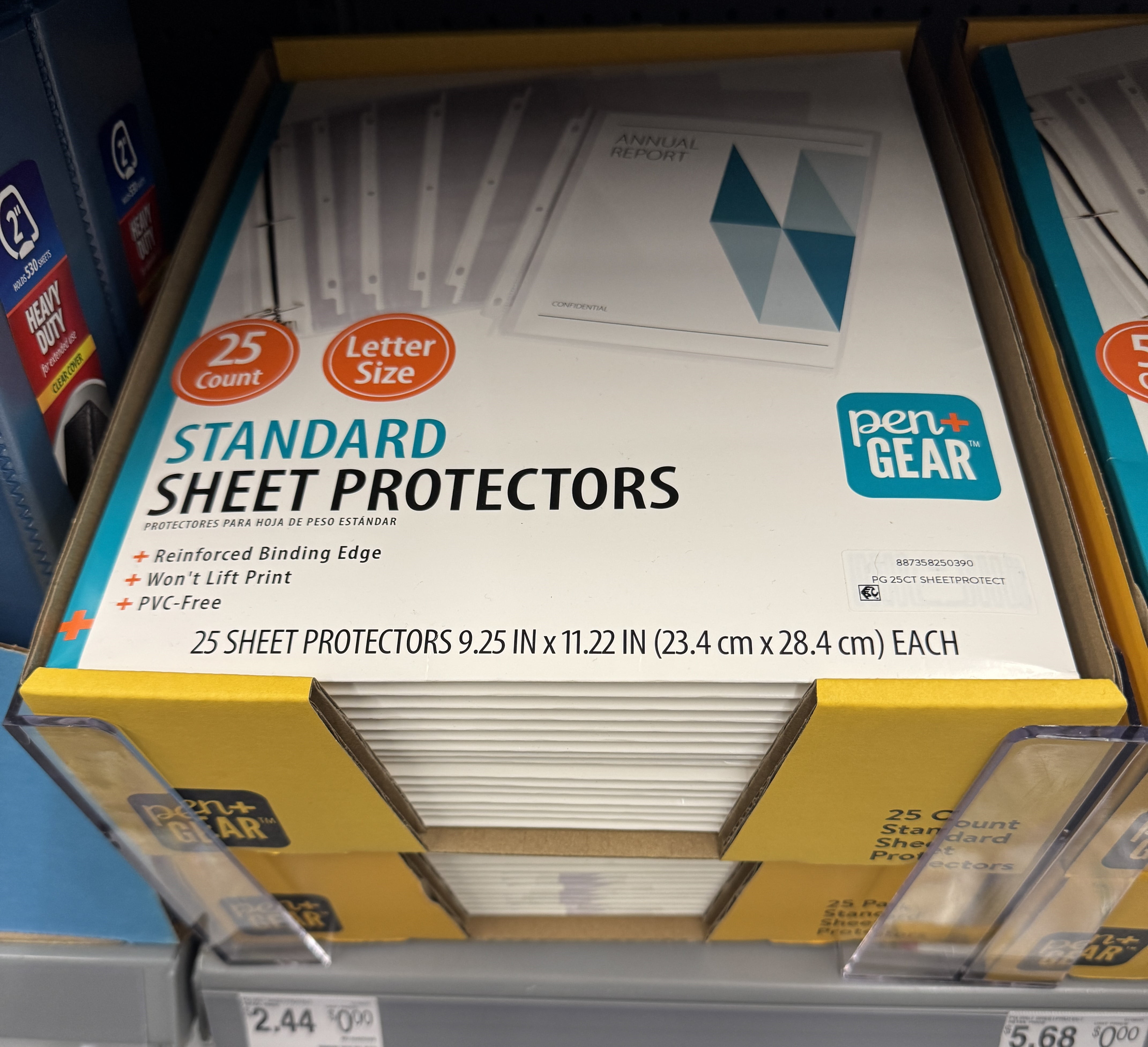Pen+Gear Standard Sheet Protectors, Clear, 9.25" x 11.22", 25 Count