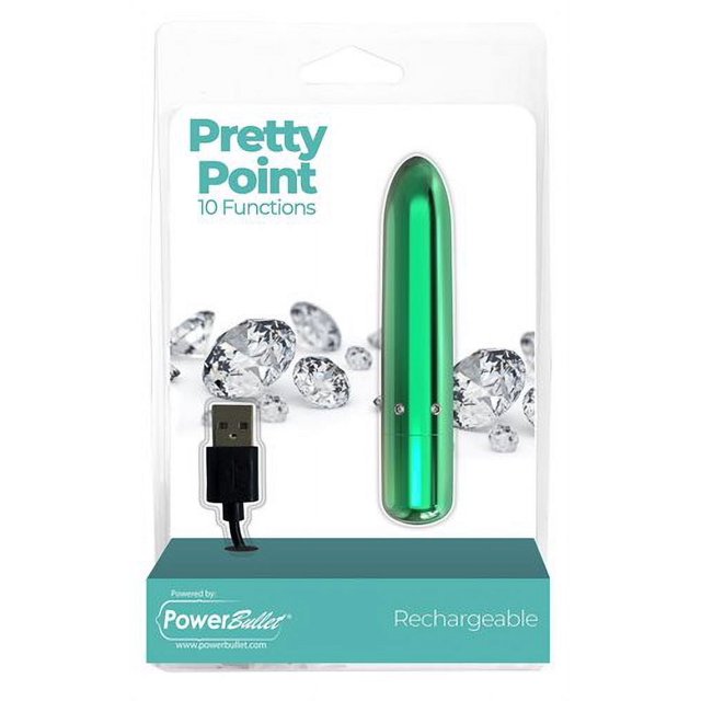 Power Bullet Pretty Point 10 Functions Bullet Vibrator, Teal