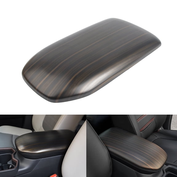 Xotic Tech Interior Armrest Box Cover Trim Center Console Protector Cap, Wood Grain, Compatible with Toyota RAV4 2019-2023