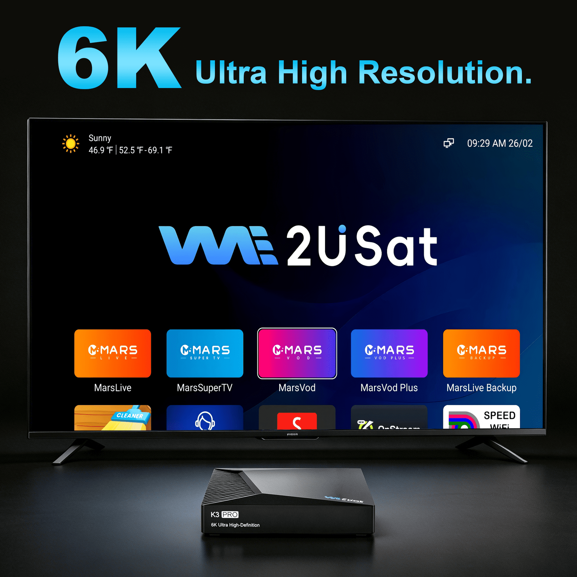 We2USat K3 Pro+ 2026 TV Box