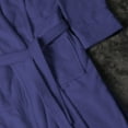 thumbnail image 5 of Women's Turkish Cotton Terry Ultra-Soft and Absorbent Long Bathrobe, Navy Blue, 5 of 6