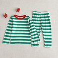 thumbnail image 1 of Conjuntos de Pijamas de Navidad para niños, ropa de dormir para bebés, niños y niñas, Pijamas de Navidad a rayas para niños pequeños, ropa de dormir de 0 a 6 años, nuevo, Otoño e Invierno, 1 of 4