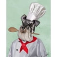 thumbnail image 2 of Fab Funky 15x18 White Modern Wood Framed Museum Art Print Titled - Schnauzer Chef, 2 of 4