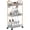 Gray, variant on Movanne 3-Tier Rolling Acrylic Storage Cart with Hooks, Baskets & Lockable Wheels – Kitchen, Bathroom, Office