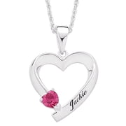 Personalized Planet Open Heart Bithstone Pendant
