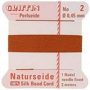 Griffin Silk Beading Cord & Needle Sz 2 Carnelian