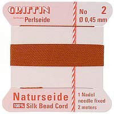 Griffin Silk Beading Cord & Needle Sz 2 Carnelian