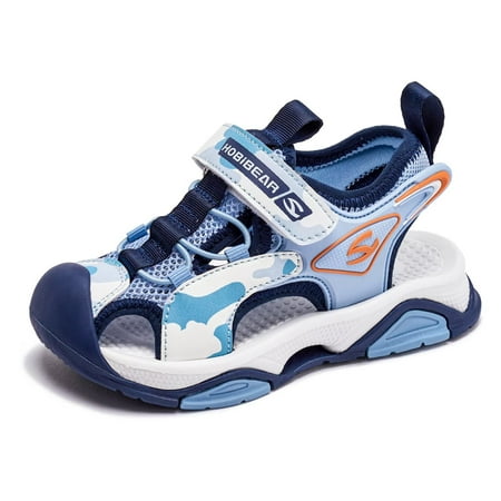 

HOBIBEAR Boys and Girls Summer Outdoor Beach Sports Closed-Toe Sandals(Size Little Kid 10.5- Big Kid 6 )