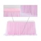 thumbnail image 3 of Tulle Table Skirt Table Cover Pink Birthday Wedding Decor Table Cloth Cake Dessert Arrangement (8ft, 3 of 5