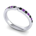 thumbnail image 2 of Stunning Round Cut 0.30 Ct Black Onyx & Amethyst Gemstone Wedding Eternity Band for her Solid 14K White Gold Size 8.5 by Diamond-Capitals, 2 of 8