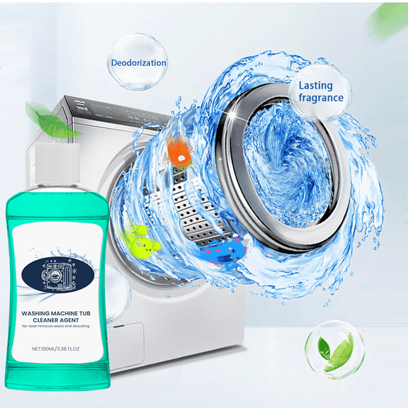 Washing Machine Cleaner – 100ml/3.38fl Oz Laundry Washer Cleaner, No-Soak Formula, Disposal Cleaner And Deodorizer, Antibacterial For All Washer Types​