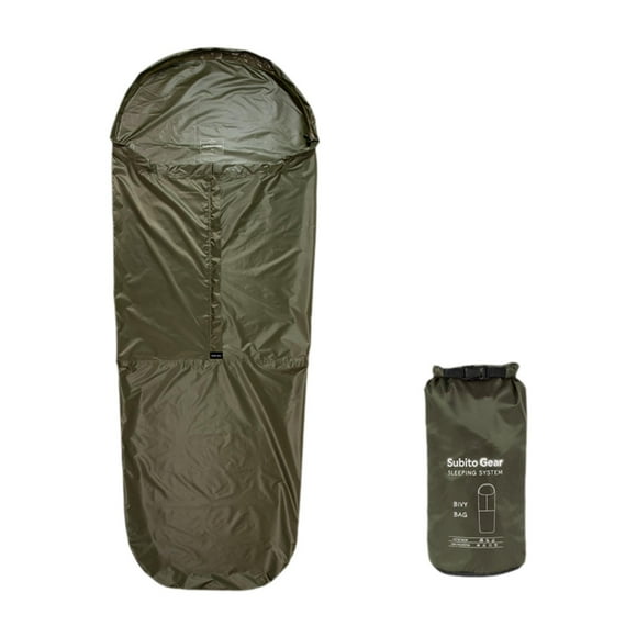 Funda para saco de dormir, solo saco vivac de gran tamaño para mochileros, emergencias y senderismo Verde