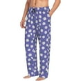 thumbnail image 3 of Kdxio Daisies Flowers Print Men's Sleep Pajama Pant Lounge Pants with Pockets, 3 of 8