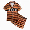 thumbnail image 4 of KPOPLK Girls Pajama Sets Cotton Sleepwear Button Down Short Sleeve with Ruffle Shorts PJS 2-12Y,Size 10-11 Years, 4 of 6