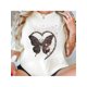 thumbnail image 1 of Cotton Short Sleeve T-Shirt Chic Valentine's Day Butterfly Heart Print Casual T-Shirt for - Soft Polyester, Crew Neck, Short Sleeve, Machine Washable, Black with Colorful Glitter Design, Valentine's, 1 of 7
