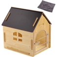 Wooden Pet House with Roof for Dogs Indoor and Outdoor Use, Easy