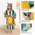 thumbnail image 3 of FORMRS Wearable Blanket Hoodie with Sleeves for Kids Cozy Flannel Sweatshirt, Geometric Sun, 3 of 7