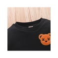 thumbnail image 4 of Gureui 2Pcs Kids Baby Boys Clothes Set, Round Neck Long Sleeve Embroidered Bear Patch Tops Elastic Waist Long Pants Outfit Set, 4 of 9