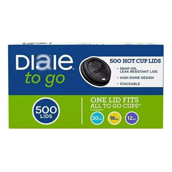 Dixxii'e Perfec Touch Domed Plastic, Hot Cup Lid | 12-20oz | 500 Count, Black