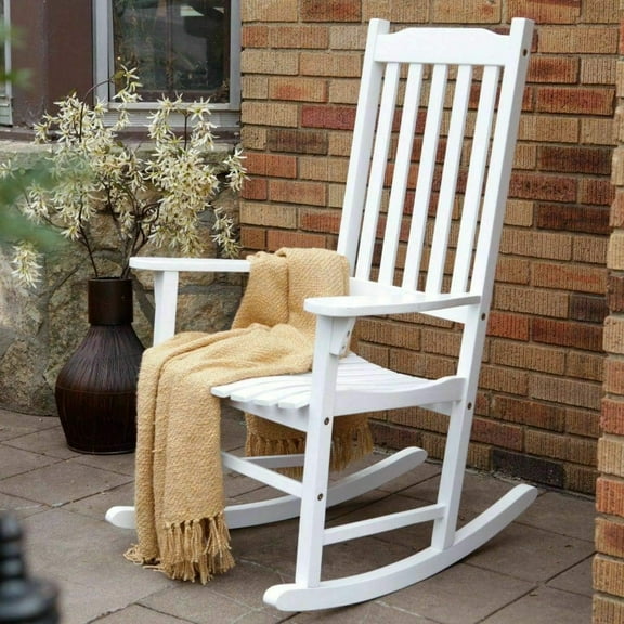 Seasonal Trends Knollwood Rocker Mission Style - Solid Wood Frame - White