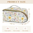 thumbnail image 4 of FORMRS Makeup Bag Travel Cosmetic Organizer for Women Fold Flat Zipper Pouch with Handle, Watercolor Wildflowers, 4 of 8
