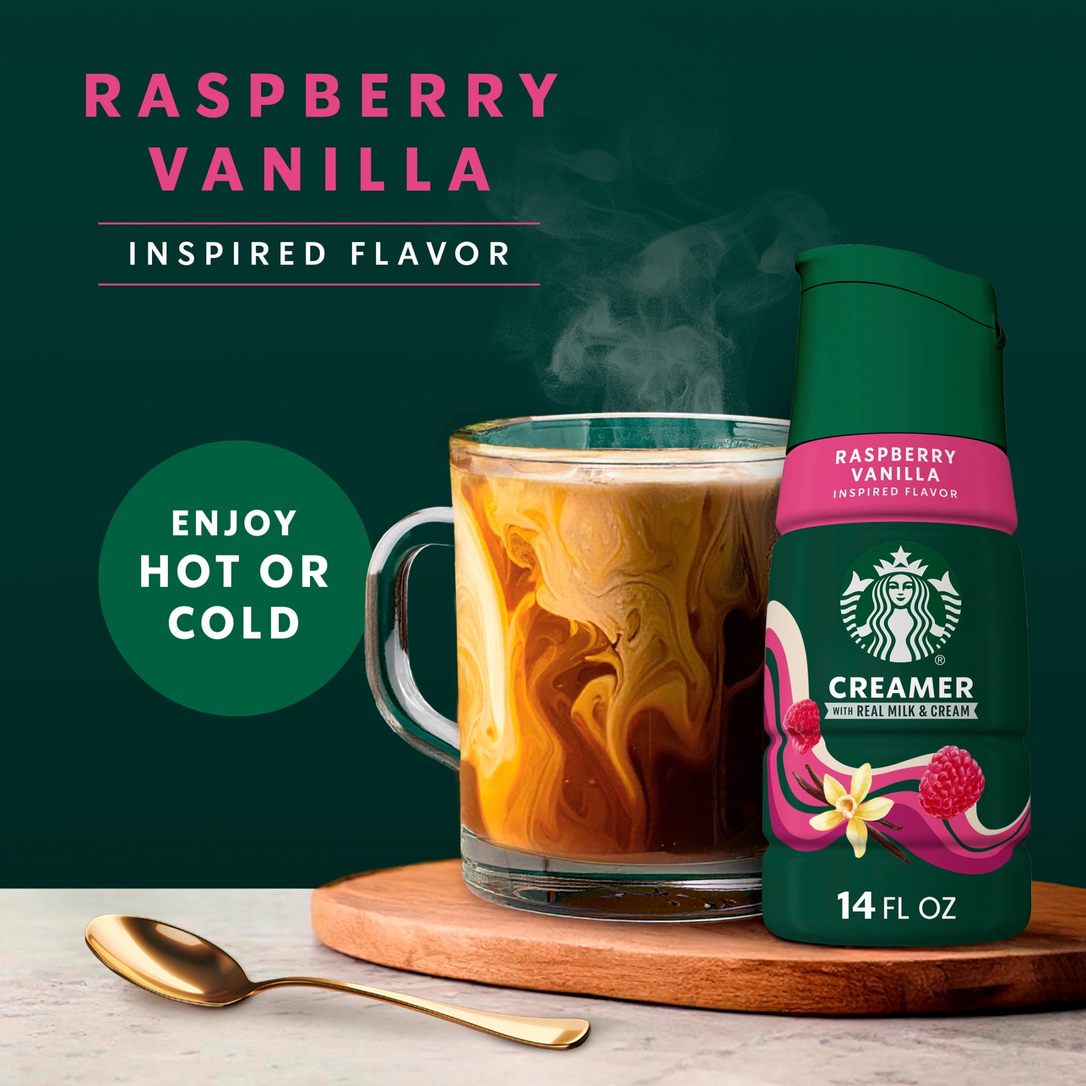 Starbucks Raspberry Vanilla Flavored Coffee Creamer, Liquid Creamer, Dairy Creamer 14 fl oz