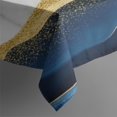 thumbnail image 3 of Blue Marble Gold Wave Pattern Rectangle Tablecloth 60"x84",Waterproof Polyester Rectangle Table Cloth, Wipeable Spillproof Polyester Tablecloth for Dining, Camping, Indoor and Outdoor, 3 of 5
