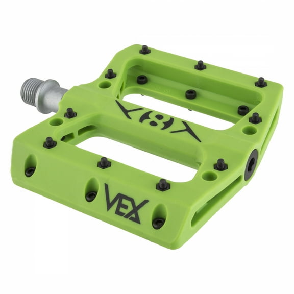 Origin8 Vex Platform Pedals 9/16" Concave Composite Body Replaceable Pins Green