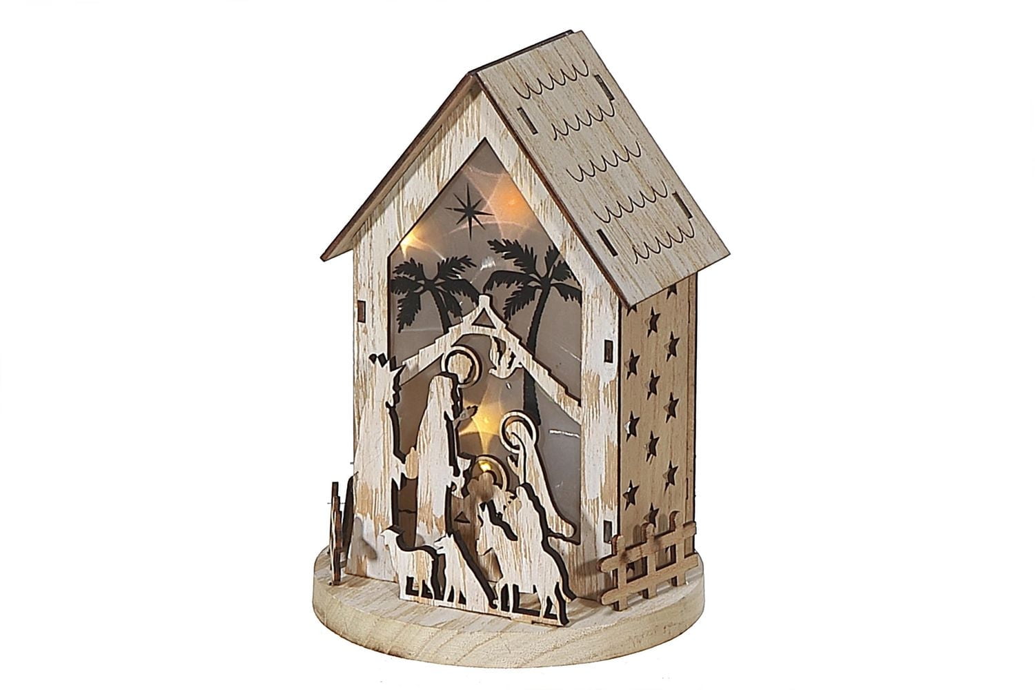 Nativity Stand Led Wooden House Nativity Scene Stand Large - Walmart.ca