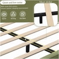 thumbnail image 4 of MANGIJOY No Box Spring King Platform Bed, Upholstered Frame with Velvet Headboard in Olive Green, Simple Setup, 4 of 10