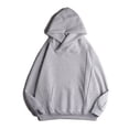 thumbnail image 4 of ZHOUCHANKIDS Men's Casual Pullover Hoodie with Kangaroo Pocket Autumn Hoodie Fuzzy Solid Color Long Sleeve Hooded Sweatshirt Outwear Oversized Jacket Coat Grey, 4 of 4