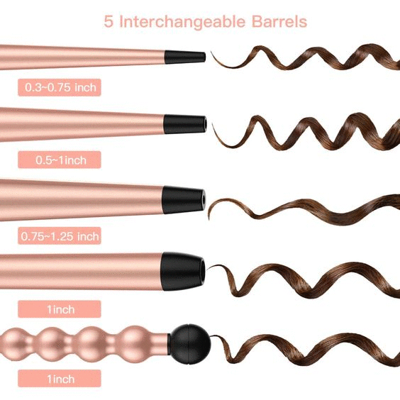  Tourmaline & Ceramics Hair Curling Wand Set 