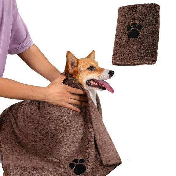 Blukids Dog Towels for Drying Dogs Super Absorbent Soft Microfiber Pet Bath Grooming Towel for Dogs Cats and Other Pets, 40×24 inch(Coffee)