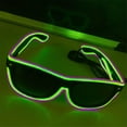 thumbnail image 1 of Light up EL Wire Neon Rave Glasses Glow Flashing LED Sunglasses Costumes for Party, EDM, Halloween,Flashing EL Wire Led Glasses CE Certified, 1 of 1