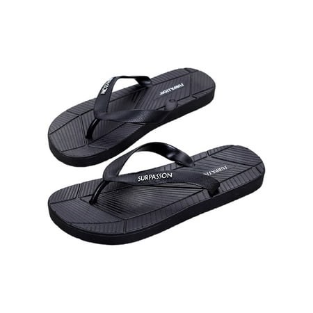 

Zodanni Men s Beach Shoes Clip Toe Thong Sandals Slip On Flip-flops Shower Flat Sandal Home Cozy Summer Slides Black-Black Strap 7