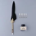 thumbnail image 3 of Abbracc Vintage Feather Writing Quill Ballpoint Pen Set Black, 3 of 8
