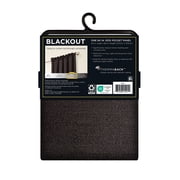 Eclipse Samara Solid Blackout Curtains, Single Curtain Panel, 84 Inch Long Blackout Curtains, 42 W x 84 L, Black