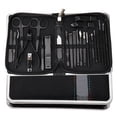 thumbnail image 1 of Kit de cortaúñas de 26 piezas para uso profesional en salones de manicura en acero al carbono negro, 1 of 5