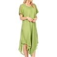 thumbnail image 4 of Sakkas Everyday Essentials Cap Sleeve Caftan Dress / Cover Up - Lime Green - One Size, 4 of 6